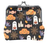 Portafoglio personalizzato zucca fantasma di Halloween per le donne fibbia in pelle per baciare, piccolo cambiamento, portafoglio monete, Halloween Ghost Pumpkin Cute, UNITALLA Classic, Halloween