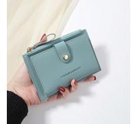 Portafoglio piccolo con dettaglio a pieghe a forma di lettera blu, portafoglio bifold slim e leggero, custodia porta carte e chiavi di moda carina e moderna, idea regalo per compleanni, anniversari, S