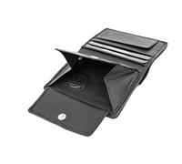 Portafoglio piccolo con RFID protezione e anti RFID/NFC Tecnologia Blocco LEAS, Vera Pelle, nero