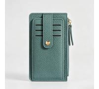 Portafoglio pieghevole da donna di media lunghezza con scomparti per carte | Portafoglio minimalista con tasca portamonete con cerniera e finestra d'identità, porta carte di credito portatile leggero