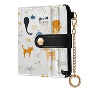 Portafoglio pieghevole in pelle da donna splendidamente stampata portafoglio compatto portatile in pelle PU per donne ragazze