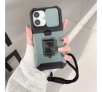 Portafoglio porta carte con copertura scorrevole + cinturino da polso + supporto magnetico invisibile compatibile con 17PM/16/15/14/13/12/11/X/7/8/6 Series, S Series, Redmi IPhone X/XS,iPhone 12,iPhon