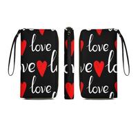 Portafoglio porta carte di credito da viaggio per donna, porta carte sottile in pelle PU, portafoglio colorato LGBTQ arcobaleno, cuore LGBT, borsa lunga con cinturino da polso