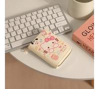Portafoglio porta carte di credito per donna a tema Hello Kitty - Portafoglio rotondo carino e alla moda con stampa Hello Kitty, con scomparti multipli porta carte, ottimo come regalo per la Festa del