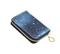 Portafoglio porta carte di credito RFID Galaxy Stars Stardust per donne, stella blu in pelle con cerniera custodia per carte di credito portafoglio a fisarmonica per signore regalo