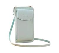 Portafoglio Portachiavi Donne Id The Original Clutch Portafoglio Trendy Mobile Phone Bag Moda Coreana Grande Capacità Portafoglio Doppio Strato Multi Funzionale Borsa a Tracolla da Donna, Verde,