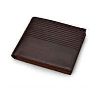 Portafoglio Portafoglio di cuoio da uomo vintage lussuoso short slim maschio borse money clip detentore della carta di credito Wallet (Color : DarkBrown)