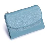 Portafoglio, Portafoglio In Pelle Di Ciottoli Morbido Unisex, Pieghevole Da Donna, Grande Capacità(Blu)
