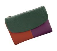 Portafoglio, Portafoglio In Pelle Di Ciottoli Morbido Unisex, Pieghevole Da Donna, Grande Capacità(Contrast color - dark green)