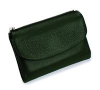 Portafoglio, Portafoglio In Pelle Di Ciottoli Morbido Unisex, Pieghevole Da Donna, Grande Capacità(Dark Green)