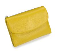 Portafoglio, Portafoglio In Pelle Di Ciottoli Morbido Unisex, Pieghevole Da Donna, Grande Capacità(Giallo)
