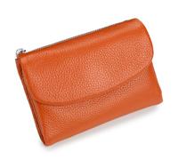 Portafoglio, Portafoglio In Pelle Di Ciottoli Morbido Unisex, Pieghevole Da Donna, Grande Capacità(Orange)
