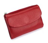 Portafoglio, Portafoglio In Pelle Di Ciottoli Morbido Unisex, Pieghevole Da Donna, Grande Capacità(Rosso)