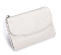 Portafoglio, Portafoglio In Pelle Di Ciottoli Morbido Unisex, Pieghevole Da Donna, Grande Capacità(White)