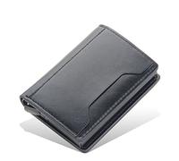 Portafoglio portafoglio intelligente supporto per flip automatico in pelle in pelle in alluminio supporto per carta di credito in lega di credito Mini portafoglio da portafoglio porta portafoglio ，