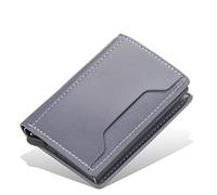 Portafoglio portafoglio intelligente supporto per flip automatico in pelle in pelle in alluminio supporto per carta di credito in lega di credito Mini portafoglio da portafoglio porta portafoglio ，