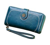 Portafoglio - Portafoglio per Uomo Europa e Stati Uniti Portafoglio con Cerniera retrò Borsa per Cellulare in Pelle Cerata con da Donna Versione Coreana della Clip per Borsa per con Pochette Lunga