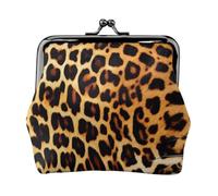 Portafoglio portamonete a righe su leopardi - Pochette piccola in pelle con chiusura a bacio | Compatto contiene carte, monete, chiavi. Morbida pelle PU. Regalo pronto.
