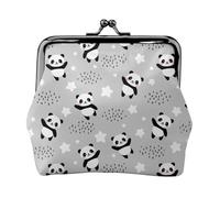 Portafoglio portamonete con panda tra nuvole e stelle, portamonete con chiusura a bacio, piccolo portamonete in pelle PU per donne