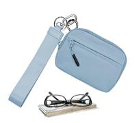 Portafoglio portamonete con portachiavi - Borsa con cerniera compatta, supporto per monete in nylon impermeabile | Small Hand Strap Purse con anello chiave sicuro per le donne Protezione della secura