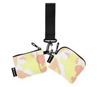 Portafoglio portamonete da donna con porta carte di credito, dimensioni compatte, con portachiavi, 2 pezzi, colore: arancione-giallo, Collisione giallo-arancio, 1 size, Casual