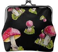 Portafoglio portamonete da donna in pelle con motivo ad acquerello di Red Fly Agaric, piccolo portamonete con chiusura a lucchetto a bacio e fibbia portafoglio per ragazza regalo, Come nella foto,