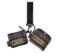 Portafoglio portamonete da donna in stile vintage con geometrie colorate, piccolo portamonete portatile con cerniera, portamonete con cerniera, tasca portamonete da donna, 2 pezzi, Geometrie colorate