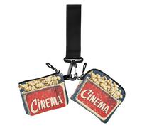 Portafoglio portamonete da donna rosso per giochi cinematografici, minimalista, organizer per carte con cerniera, tasca portamonete per lavoro e viaggi, 2 pezzi, Gioco cinematografico rosso, 1 size