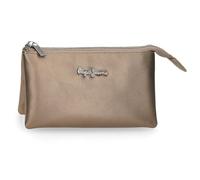 Pepe Jeans Ruby Beauty case tre scomparti beige 17,5 x 9,5 x 2 cm Poliestere e PU 0,33 L by Joumma Bags, Beige, Taglia unica, Trousse a tre scomparti