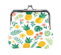 Portafoglio portamonete in pelle Tropical Vibes per donna, compatto, con chiusura a scatto, piccolo astuccio vintage per carte, elegante borsa portamonete da viaggio, graziosa pochette alla moda