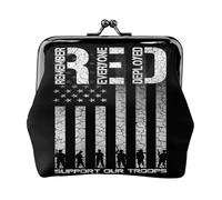 Portafoglio portamonete in similpelle "Remember Everyone Deployed Support Troops" per donna con chiusura a scatto, funzionale, con doppia chiusura, divertente come regalo di compleanno