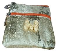 Portafoglio portaoggetti in seta, 2 pezzi, grazioso nodo cinese, due borse con cerniera, sacchetti for gioielli, for bracciali, collane, in broccato di for viaggi(Beige (2 Pcs Pattern Random))