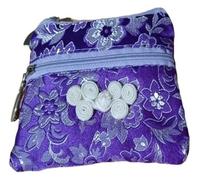 Portafoglio portaoggetti in seta, 2 pezzi, grazioso nodo cinese, due borse con cerniera, sacchetti for gioielli, for bracciali, collane, in broccato di for viaggi(Purple(2 Pcs Pattern Random))