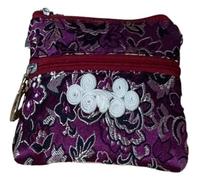 Portafoglio portaoggetti in seta, 2 pezzi, grazioso nodo cinese, due borse con cerniera, sacchetti for gioielli, for bracciali, collane, in broccato di for viaggi(Burgundy(2 Pcs Pattern Random))