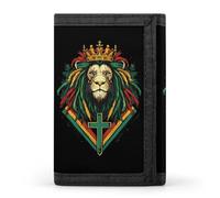 Portafoglio rastafariano con leone rasta coronato a tre ante con porta soldi e carte di credito, 8 slot portachiavi, finestra per foto, per uomini e donne, Stile 7, Taglia unica, Per tutte le stagioni