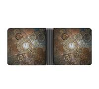 Portafoglio retrò Steampunk con orologi e ingranaggi novità portafoglio portafoglio divertente portamonete banconote porta carte divertente borsa per uomini donne, Stile:, Taglia unica, Per tutte le