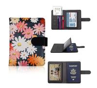Portafoglio RFID 6x5 '' PULLOTTO BLOCCHIO RFID PU con slot a 4 schede, 1 slot grande e 2 slot CARD PISTOLO RFID compatto con chiusura a pulsanti per carte, ID e imbarcazioni, portafoglio RFID