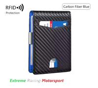 PORTAFOGLIO RFID CARBON LOOK/BLU LOGO METALLICH BMW M CM 14,5x8,3