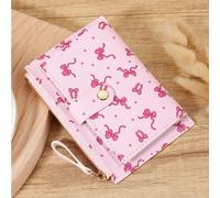 Portafoglio rosa con fiocco, motivo a cuore, fibbia alla moda, sottile e leggero, con scomparti per contanti, carte d identità, carte di credito e monete, come regalo per compleanni, anniversari, Nata