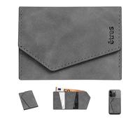 Portafoglio Slim Magnetico Smartphone Personalizzato, Portacarte RFID Compatto, Mini Wallet Sottile con Porta Carte Credito e Bancomat, Card Holder Tascabile 6 Carte (Grigio, Easy Icon)