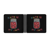 Portafoglio sottile a due ante "Math Is My Jam" per uomo e donna, classico porta carte in pelle.