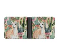 Portafoglio sottile a due volte con pittura ad acquerello e cactus in alpaca bianca porta carte di credito per uso quotidiano portafoglio da uomo in pelle morbida design bifold porta carte portatile