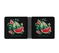 Portafoglio sottile bifold Free Palestine Watermelon per uomo e donna, porta carte classico in pelle
