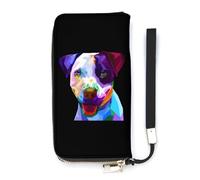 Portafoglio sottile colorato Boston Terrier per le donne borsa lunga carino pochette da polso borsa porta carte, Stile:, 20x10.5cm