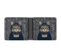 Portafoglio sottile compatto a due ante con immagini di gatti criminali, portafogli minimalisti da uomo con porta carte di credito in pelle portamonete finestra ID unisex