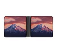 Portafoglio sottile compatto a due ante con montaggio al tramonto, portafogli minimalisti da uomo con porta carte di credito in pelle portamonete finestra ID unisex