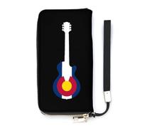 Portafoglio sottile con bandiera dello stato del Colorado Music Guitar per le donne borsa lunga carino pochette da polso borsa porta carte, Stile:, 20x10.5cm