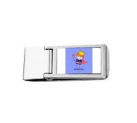 Portafoglio sottile con clip per banconote e scarabocchi per proposta infante, in acciaio inox