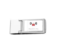 Portafoglio, sottile, con clip per soldi e scritta "Happy Father Day" Love Dad Forever, in