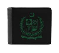 Portafoglio sottile con emblema dello stato del Pakistan, con tasca frontale e porta carte di credito, per donne e uomini, Stile:, Taglia unica, Per tutte le stagioni